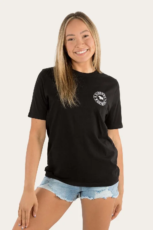 obsidian t-shirts -Signature Bull Womens Loose Fit T-Shirt - Black/White