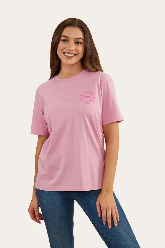 breath striking t-shirts -Signature Bull Womens Loose Fit T-Shirt - Pastel Pink/Candy