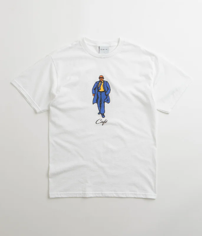 royal calm t-shirts -Skateboard Cafe Suited T-Shirt - White