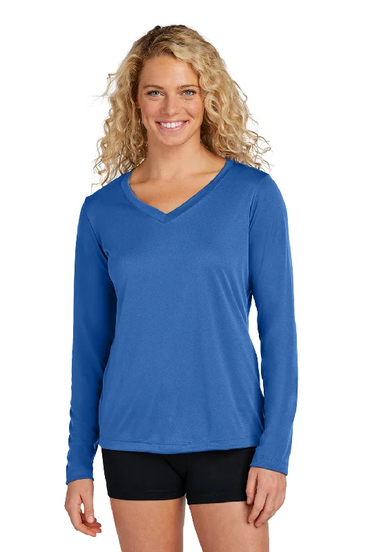 infant cozy t-shirts -Sport-Tek Womens Competitor Moisture Wicking Long Sleeve V-Neck T-Shirt - Royal Blue