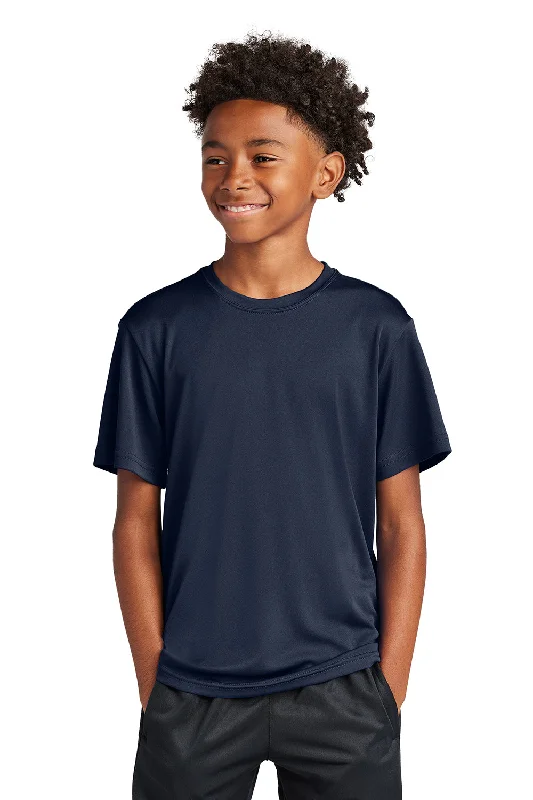 pair glow t-shirts -Sport-Tek Youth Competitor Moisture Wicking Short Sleeve Crewneck T-Shirt - True Navy Blue