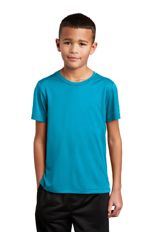 easy hardy t-shirts -Sport-Tek Youth Moisture Wicking Short Sleeve Crewneck T-Shirt - Sapphire Blue