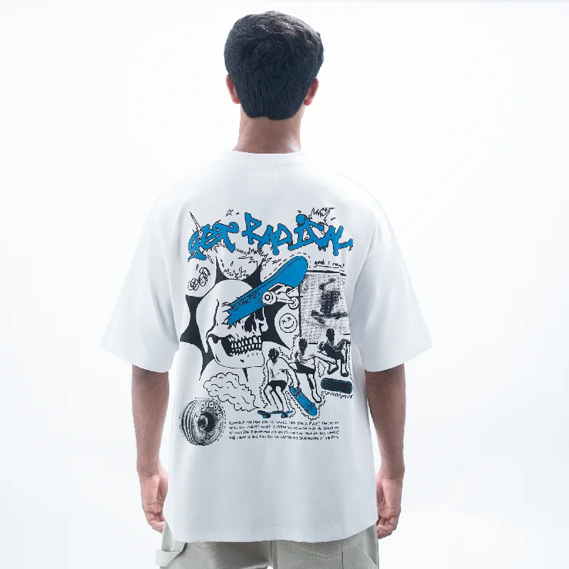 paprika glow t-shirts -SUPERKICKS | SKATE EVERYDAY' TEE { WHITE