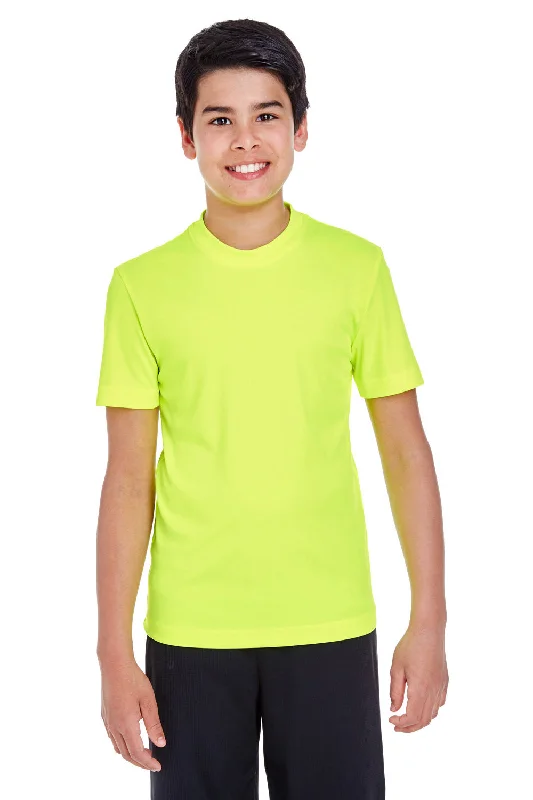 cropped neat t-shirts -Team 365 Youth Zone Performance Moisture Wicking Short Sleeve Crewneck T-Shirt - Safety Yellow