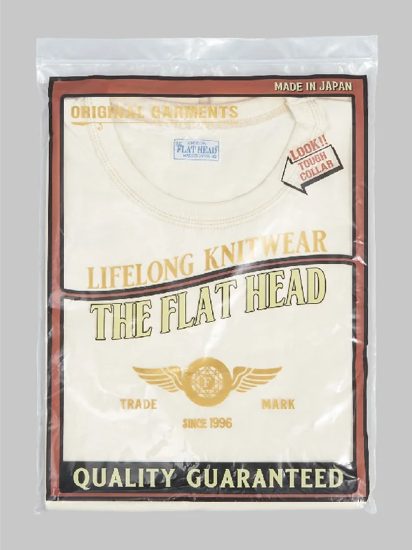 flap cozy t-shirts -The Flat Head Loopwheeled Heavyweight Plain T-Shirt Ivory