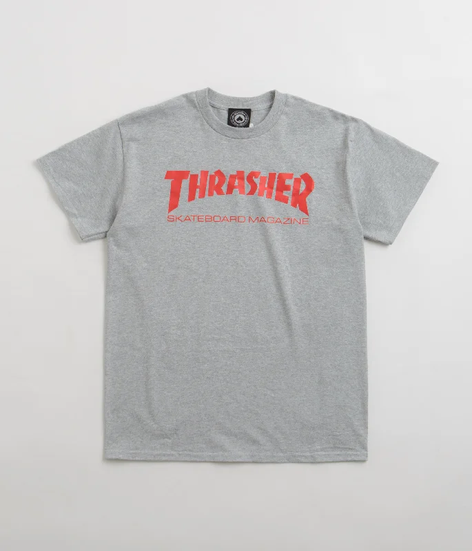 drape vivid t-shirts -Thrasher Skate Mag T-Shirt - Grey / Red