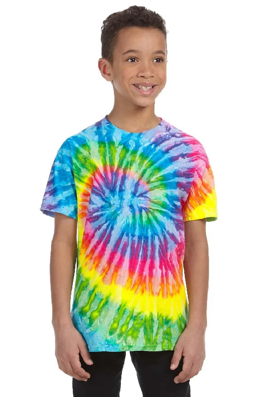 duo vivid t-shirts -Tie-Dye Youth Short Sleeve Crewneck T-Shirt - Saturn