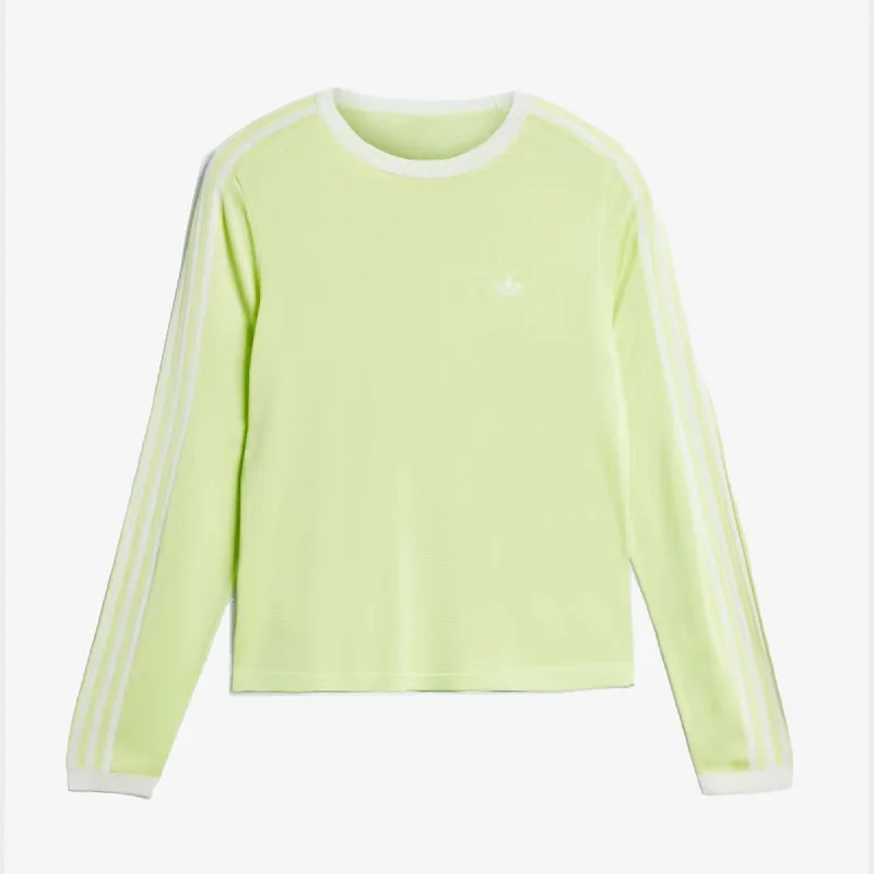 long cozy t-shirts -Adidas Originals | WALES BONNER KNIT LONG SLEEVE TEE  { SEMI FROZEN YELLOW/CHALK WHITE