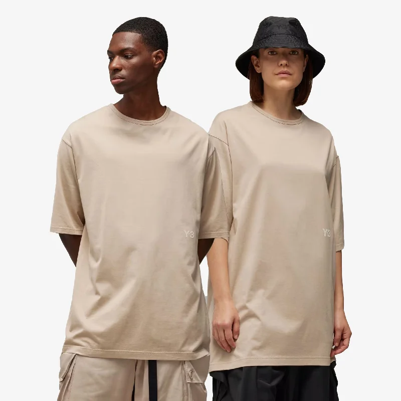 claret snug t-shirts -Y-3 | BOXY SHORT SLEEVE TEE { CLAY BROWN