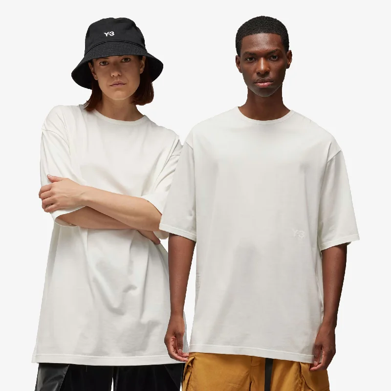 tie durable t-shirts -Y-3 | BOXY SHORT SLEEVE TEE { OFF WHITE