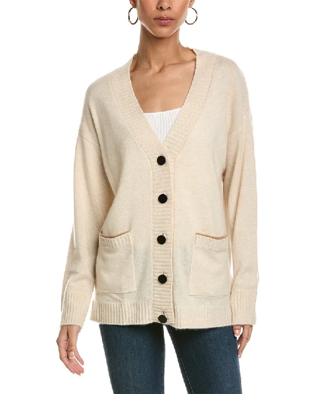 cardigan women soft smoke -Brodie Cashmere Western Love Cashmere Cardigan