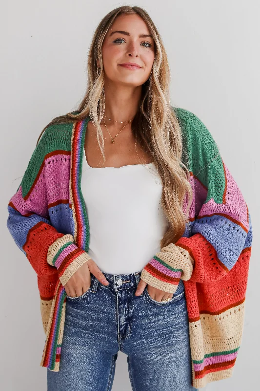 long cardigan camp trek -Got A Crush Multi Striped Cardigan