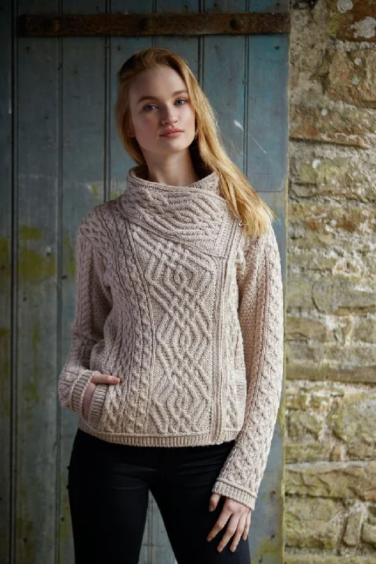 cardigan teens solar ash -Aran - Shannon Cardigan - Parsnip