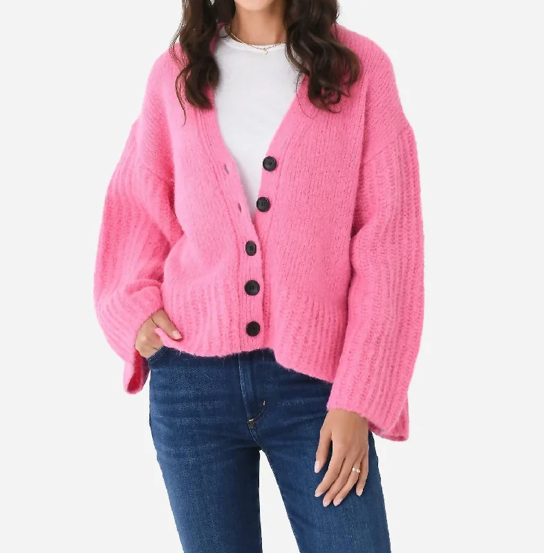 cardigan with spliced hem -Venice Cardigan In Margo