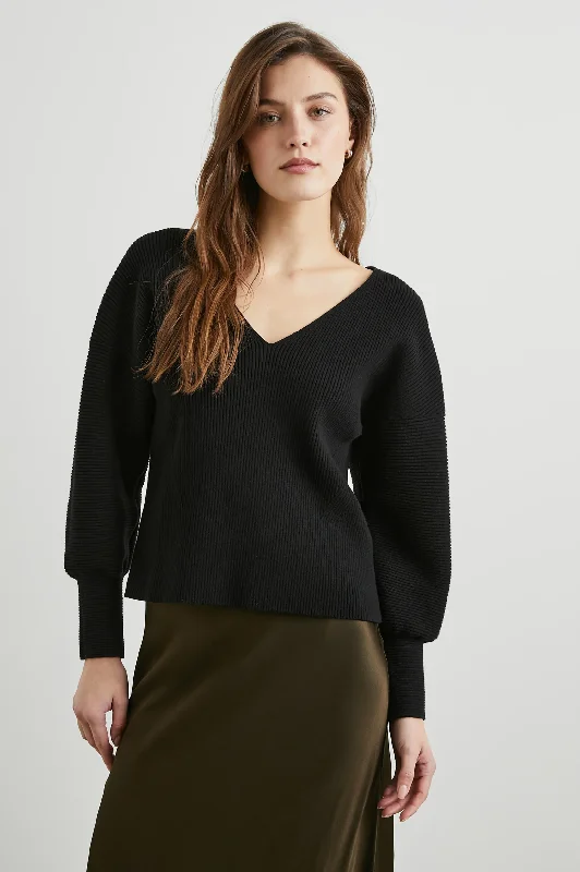 pullover sweater with spliced cuffs -807C-394C-001b Rails Alondra Sweater