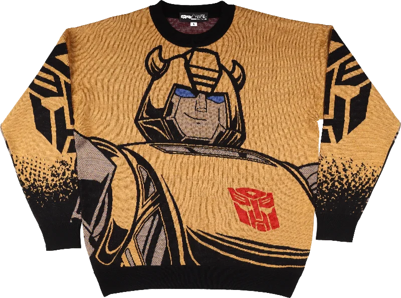 pullover sweater women twilight sage -Bumblebee Transformers Knitted Sweater