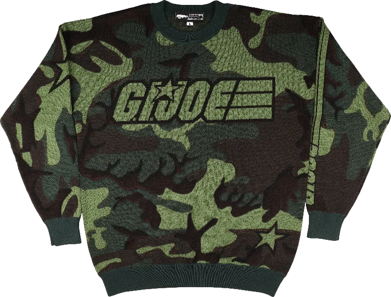 burlap-cotton pullover sweater rustic -Camouflage GI Joe Knitted Sweater