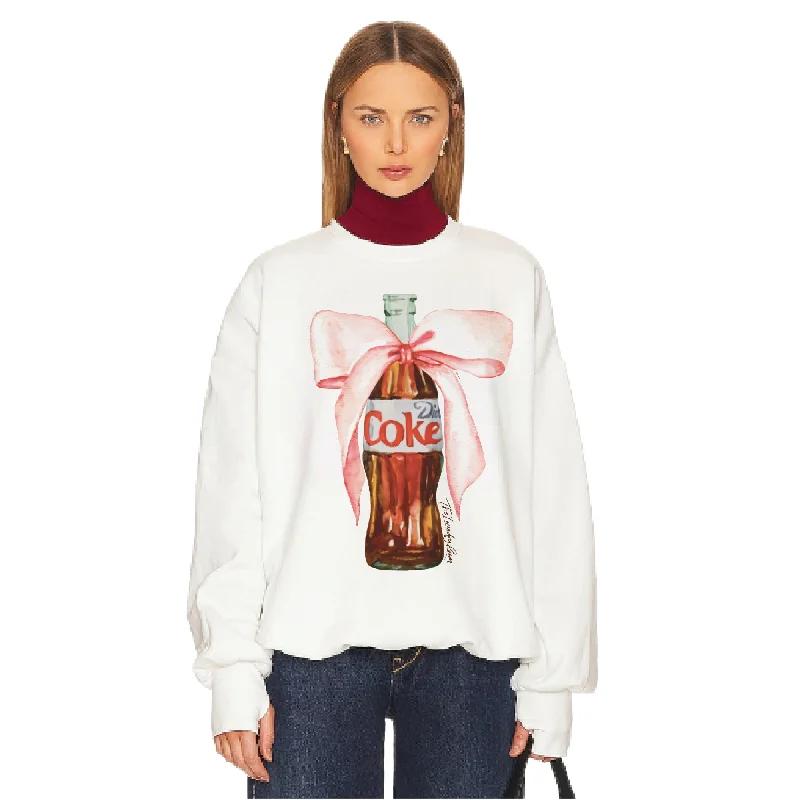 pullover sweater teens solar smoke -Diet Coke Bow - Short Jumper - White