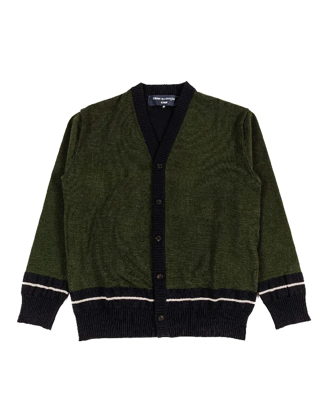 clove cardigan rich tone -Comme des Garçons HOMME Contrast Cardigan Navy/Khaki/White