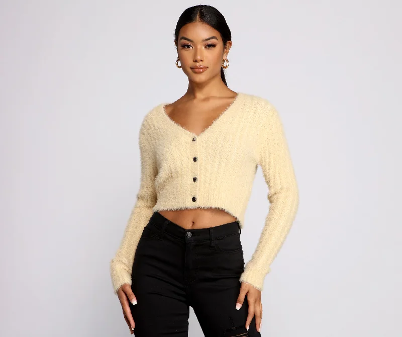 cardigan with agate clasps -Cozy Vibes Cropped Cardigan