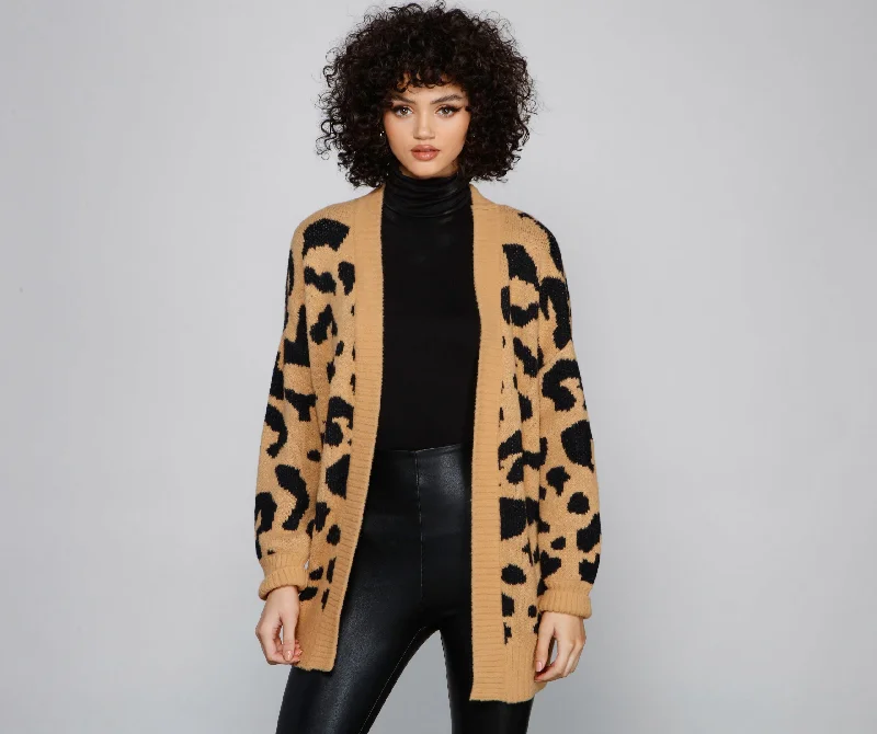 cardigan with shell trim -Cozy Vibes Leopard Print Cardigan