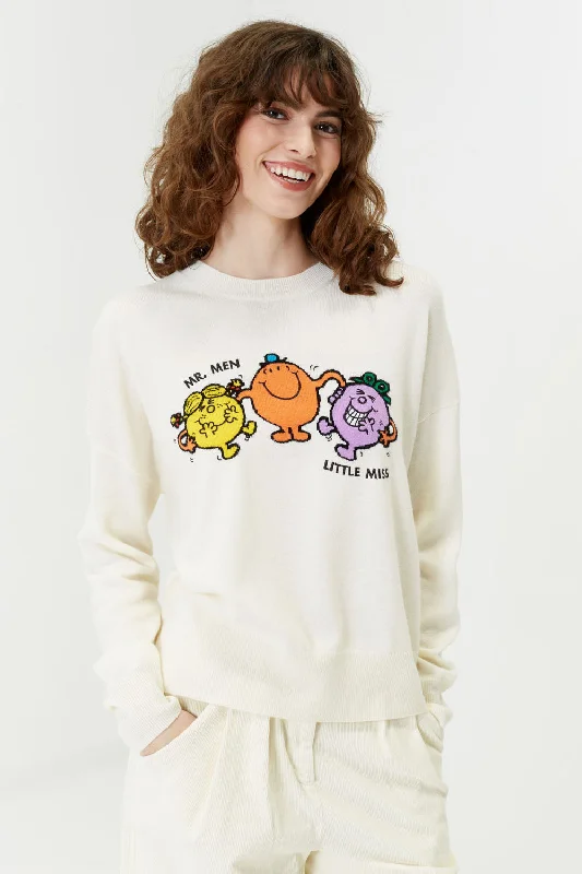 pullover sweater teens lunar cedar -Cream Wool-Cashmere Mr. Men Little Miss Sweater