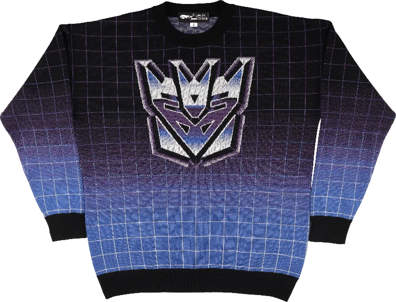 velvet-tweed pullover sweater plush -Decepticons Logo Transformers Knitted Sweater