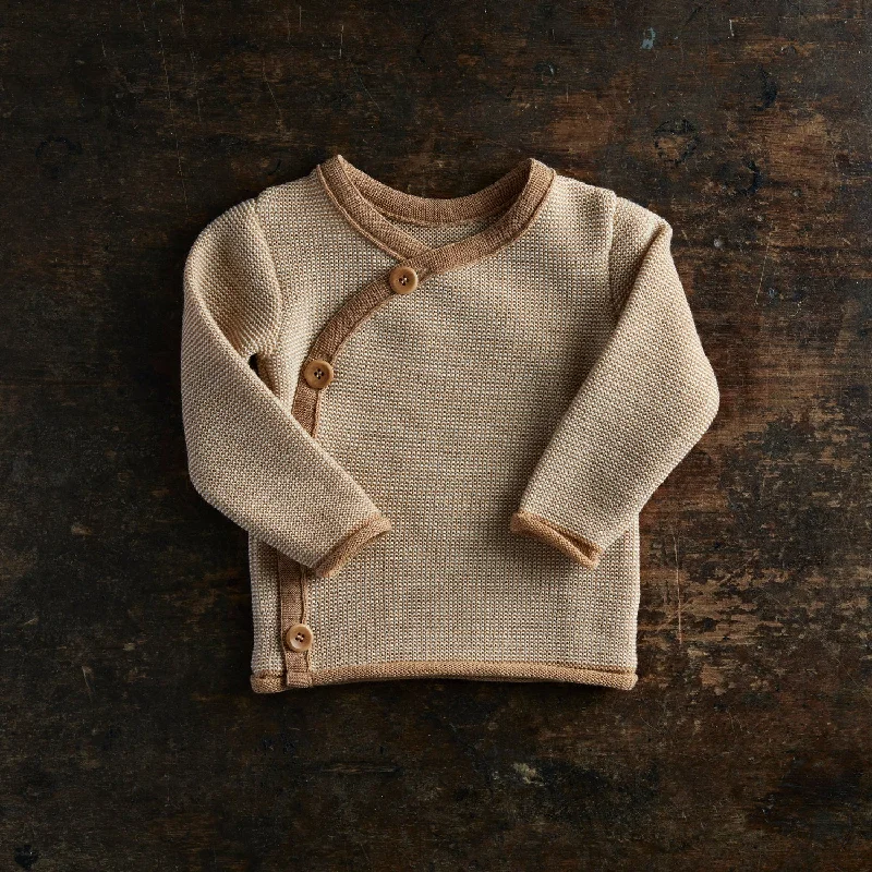 cropped cardigan camp chic -Baby & Kids Merino Wool Cardigan - Caramel/Natural