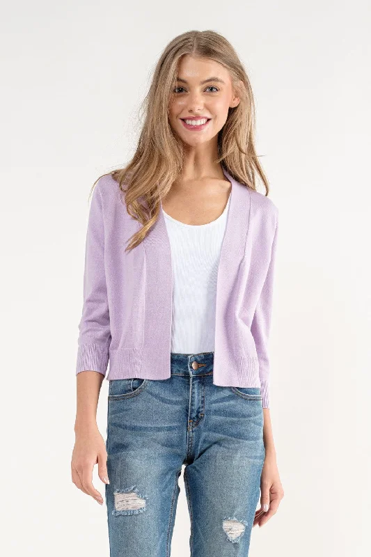 short cardigan desert layer -Essential Cardigan I Lilac