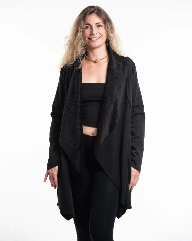 cropped cardigan urban trek -Fleece Cardigan in Black