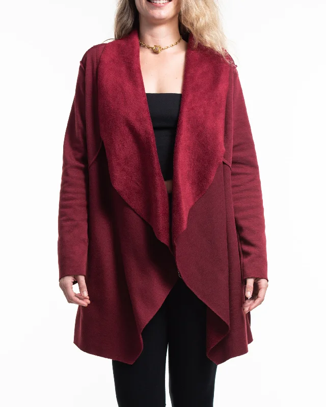 cardigan women twilight sage -Fleece Cardigan in Red