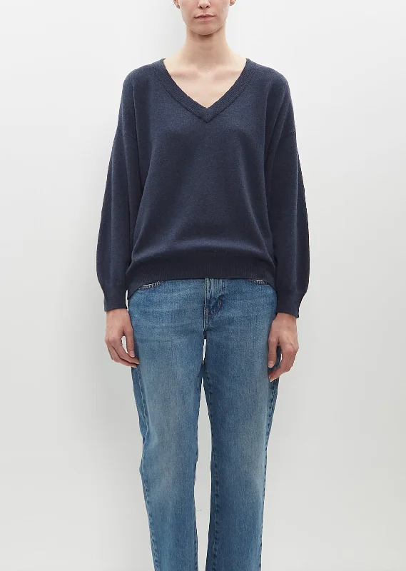 cropped pullover sweater desert trek -Jade V-Neck Sweater — Mazarine