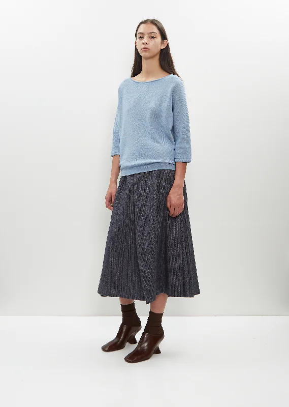 cropped pullover sweater urban stroll -Merino Wool-Cotton Unita Boatneck Sweater — Sky Blue