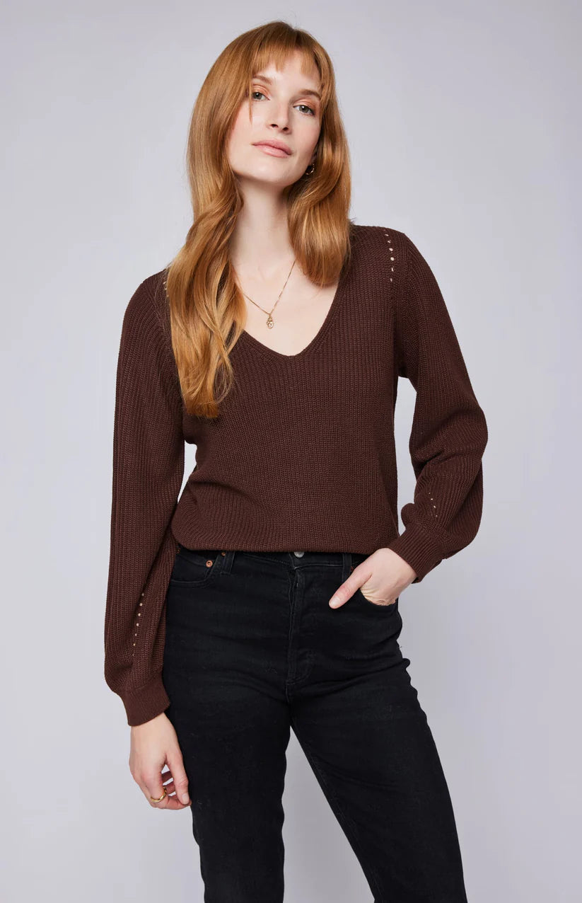 linen-tweed pullover sweater airy -Hailey Pullover