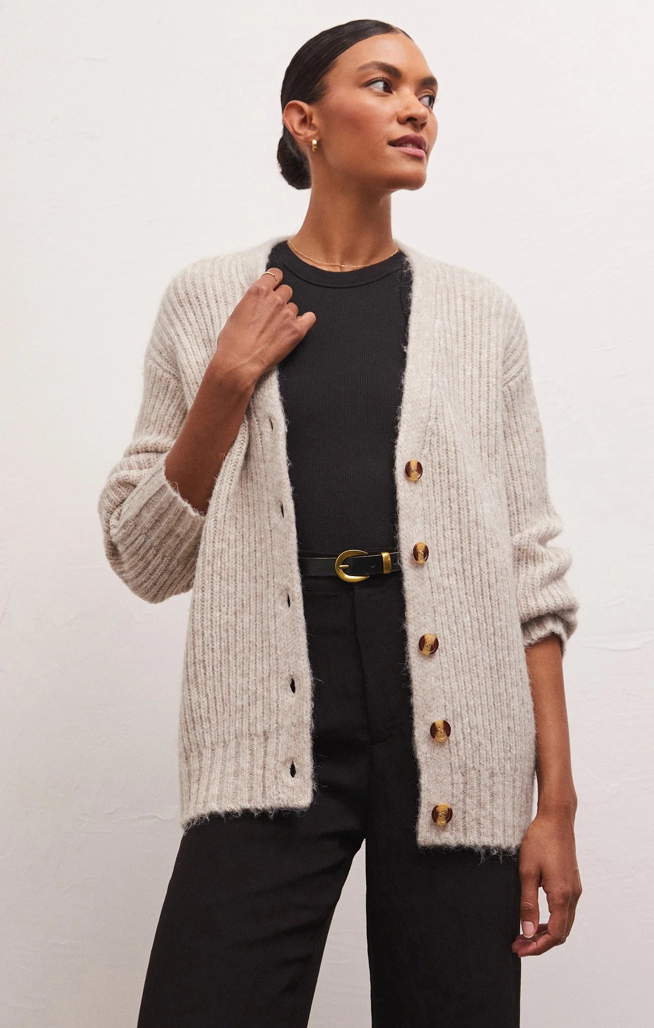 cardigan with agate clasps -Josie Cozy Cardigan