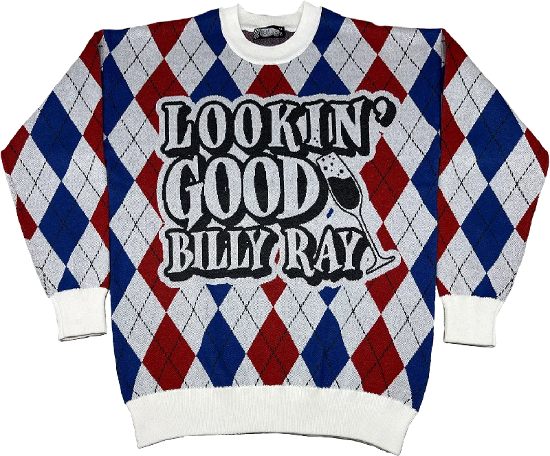 pullover sweater with bead studs -Lookin' Good Billy Ray Trading Places Knitted Sweater