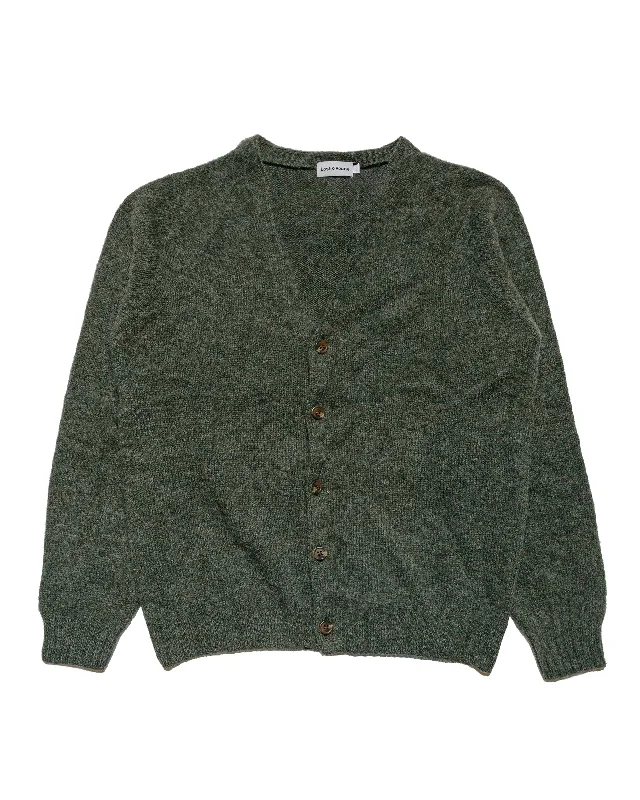 wool-canvas cardigan warm -Lost & Found Shaggy Cardigan Spruce