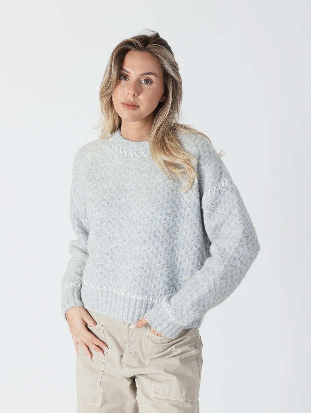 cropped pullover sweater urban trek -Nika Crewneck Sweater