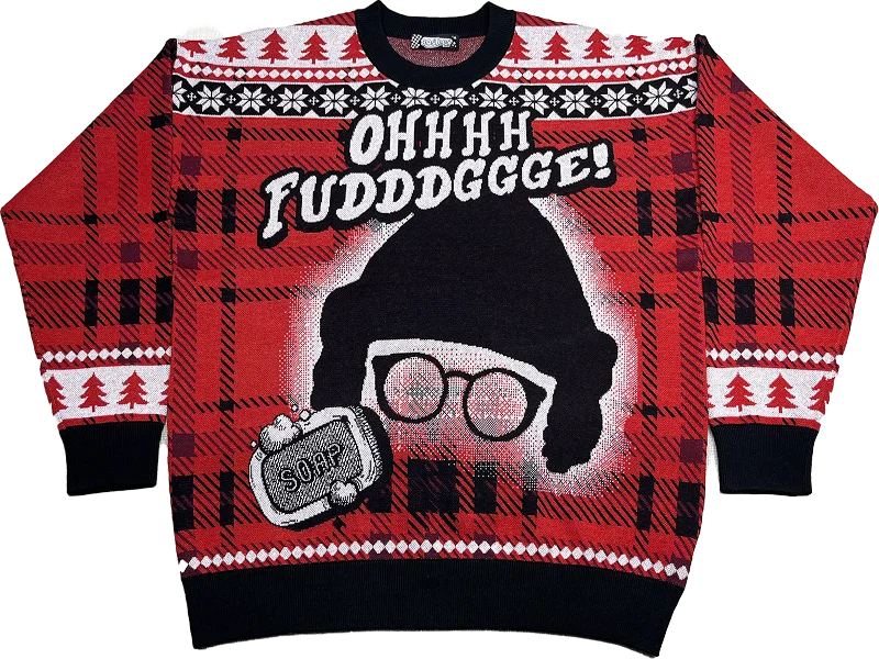 pullover sweater women twilight cedar -Oh Fudge Christmas Story Knitted Sweater