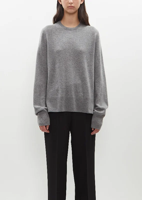 short pullover sweater urban layer -Cashmere Crewneck Sweater — Grey Mèlange