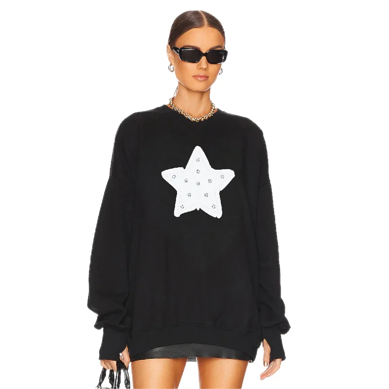 clove pullover sweater rich hue -Rhinestone Star - Jump Jumper - Black Snow