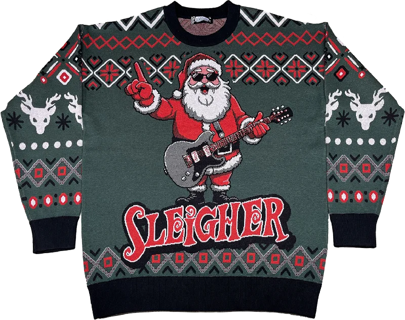 long pullover sweater urban trek -Santa Claus Sleigher Knitted Christmas Sweater