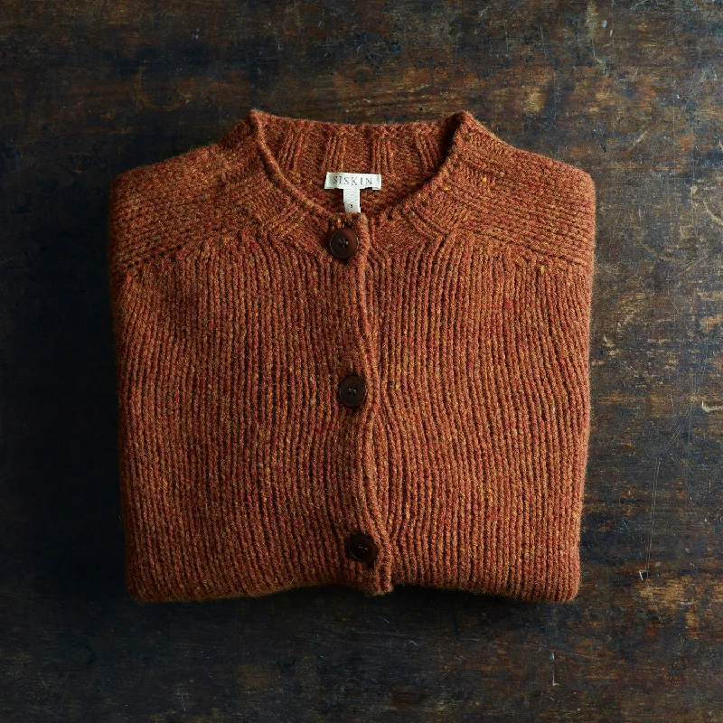 cardigan teens solar sage -Adults Coast Cardigan - Donegal Wool - Cinnamon