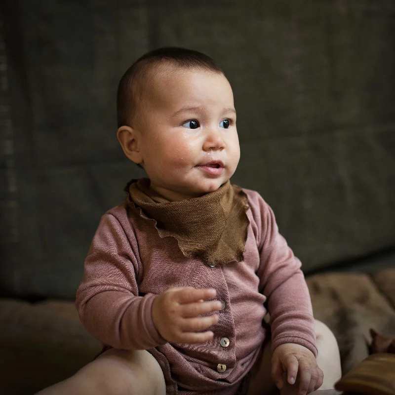 cardigan with lattice cuffs -Dove Baby Cardigan - Merino Wool & Silk - Orchid