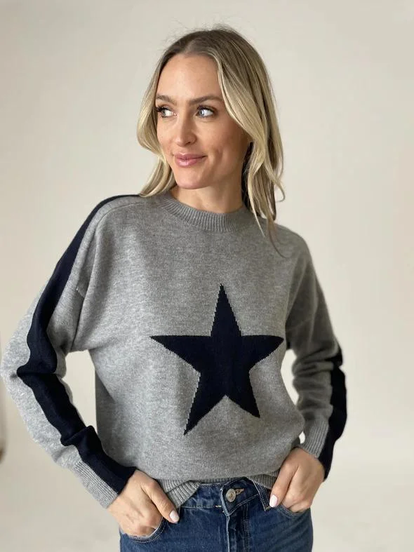 wool-canvas pullover sweater warm -Six Fifty Star Crew Sweater