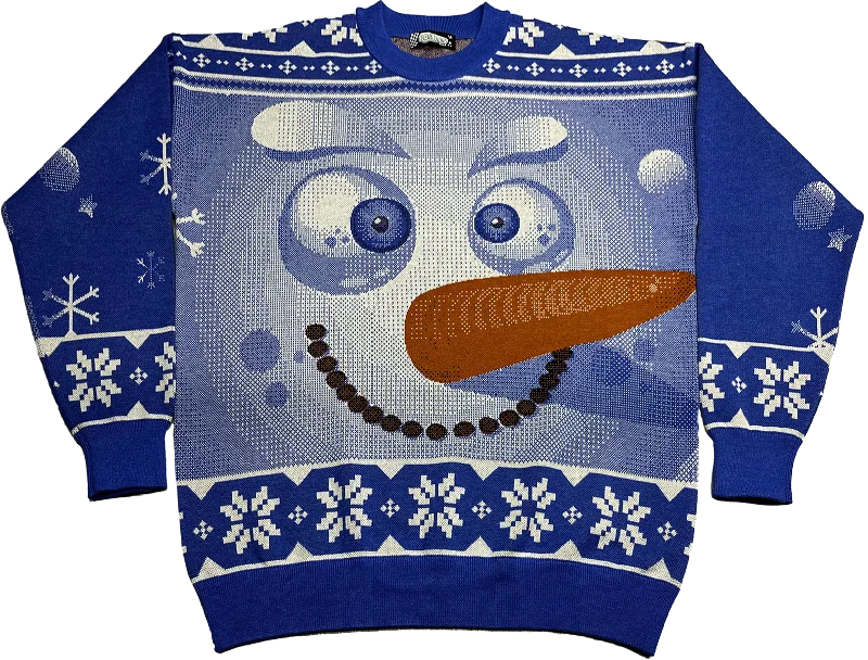 pullover sweater women soft amber -Snowman Knitted Christmas Sweater