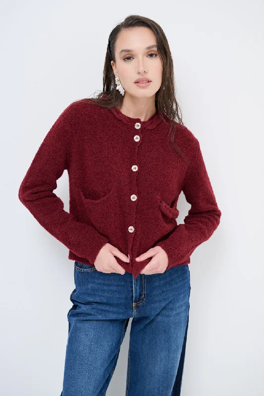 cropped cardigan urban vibe -Soft textured button cardigan wholesale