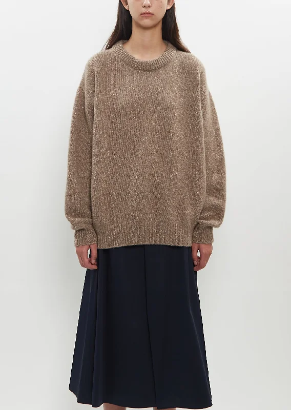 boucle-canvas pullover sweater cozy -Bay Sweater — Nature Brown