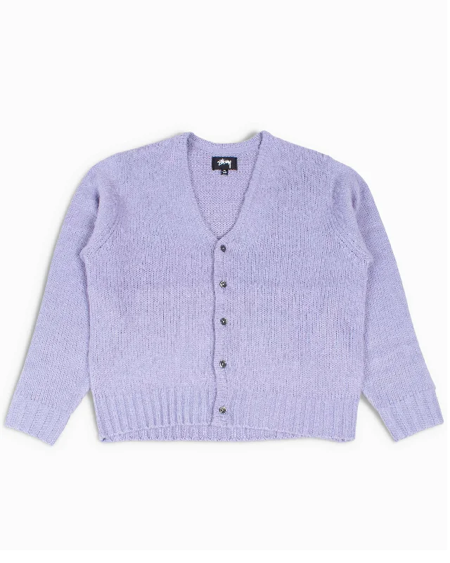 cardigan men trail splice -Stüssy Brushed Cardigan Lavender