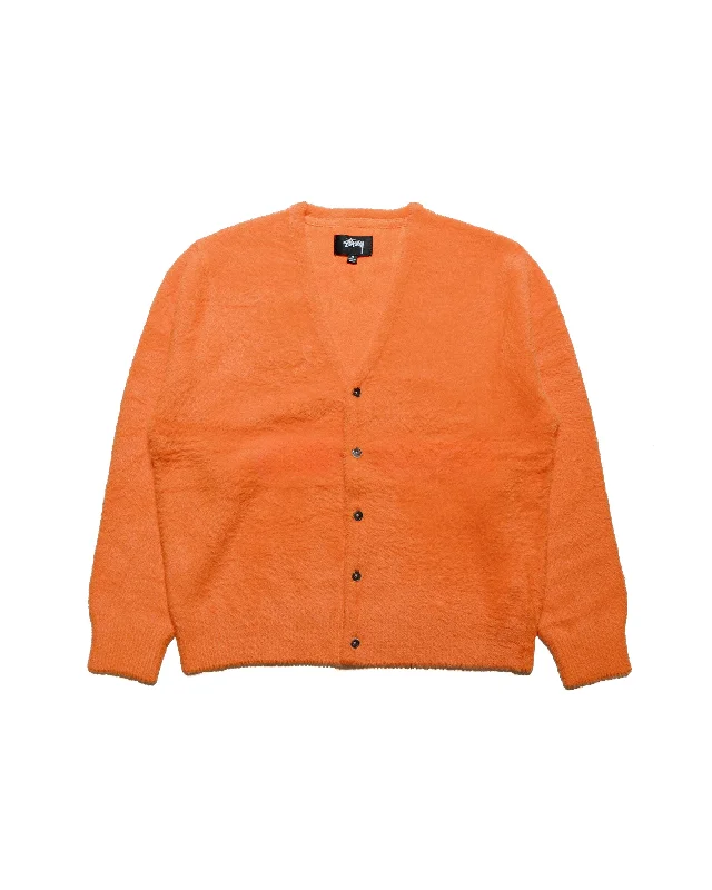 boucle-tweed cardigan cozy -Stüssy Shaggy Cardigan Red Orange